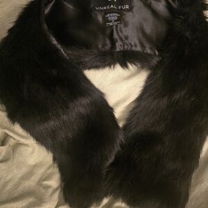 Unreal Fur Elegant Black Faux Fur Wrap